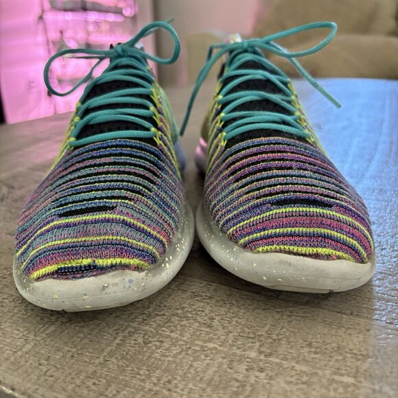 Nike Free RN Motion Flyknit Women's US 8 Blue Purple Running Shoes 834585-006 - Picture 2 of 9